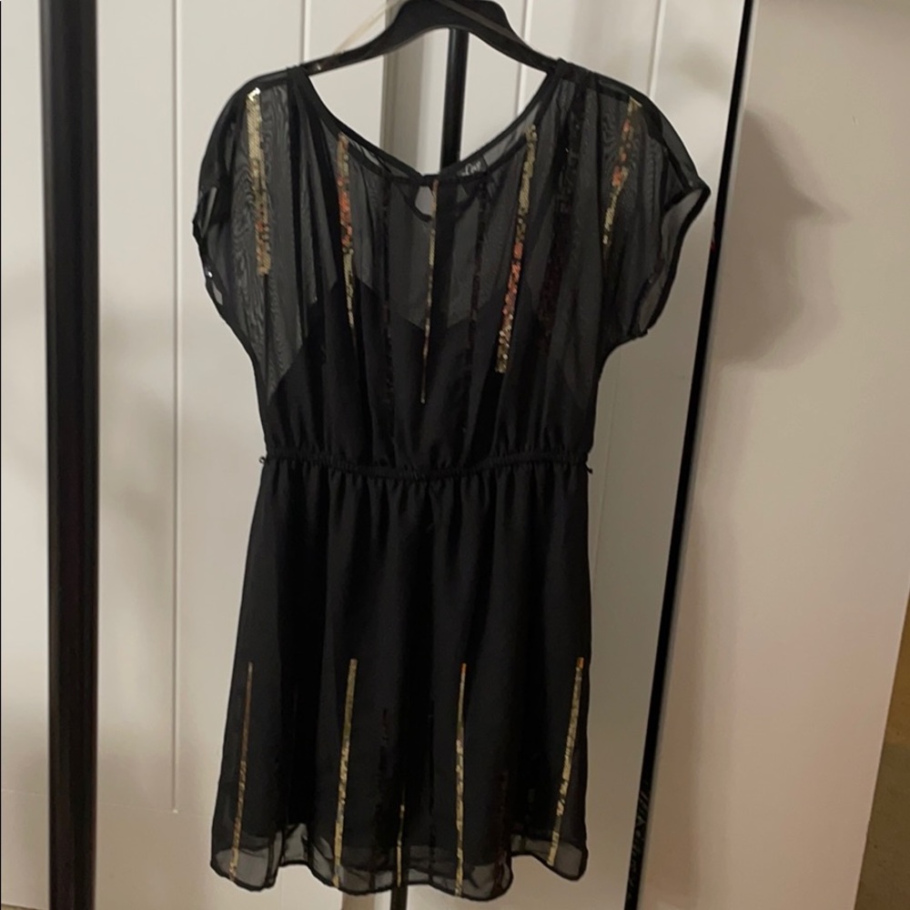 Black Dress with Gold Sequins - Picture 1 of 2